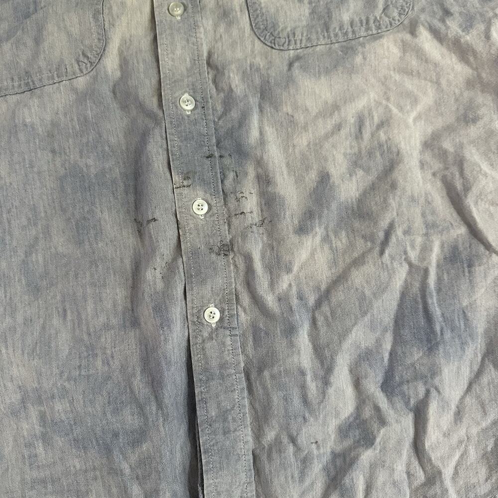 Men's Vintage 90's Roebucks USA Light Blue White Button Up Western Shirt Sz L - Picture 2 of 5